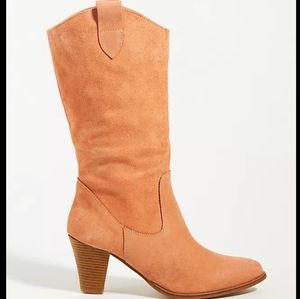 Anthropologie Tan Heeled Boots